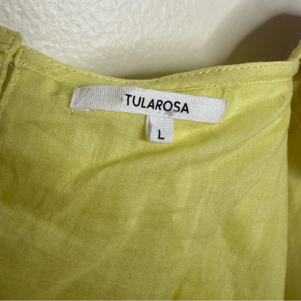 Tularosa‎ Brit Tank Top Lemon Ruffled Flutter Sleeve Blouse size Large - Picture 5 of 6
